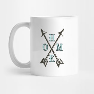 Home Love Your State Hometown Design, Crossed arrows with the letters HOME placed in between the arrows Mug